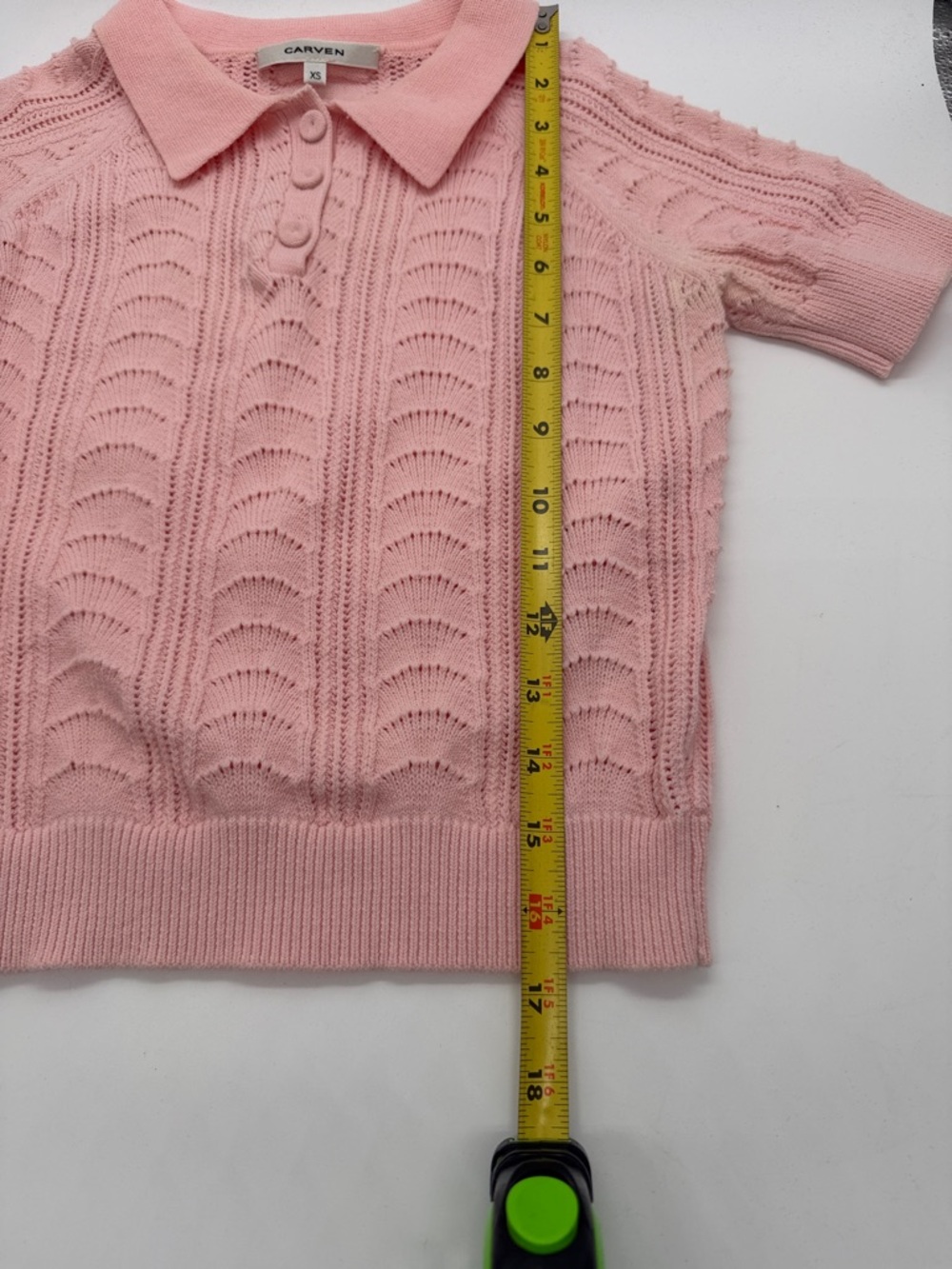 Carven Light Pink Knit Polo Sweater - Picture 7 of 8